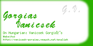 gorgias vanicsek business card